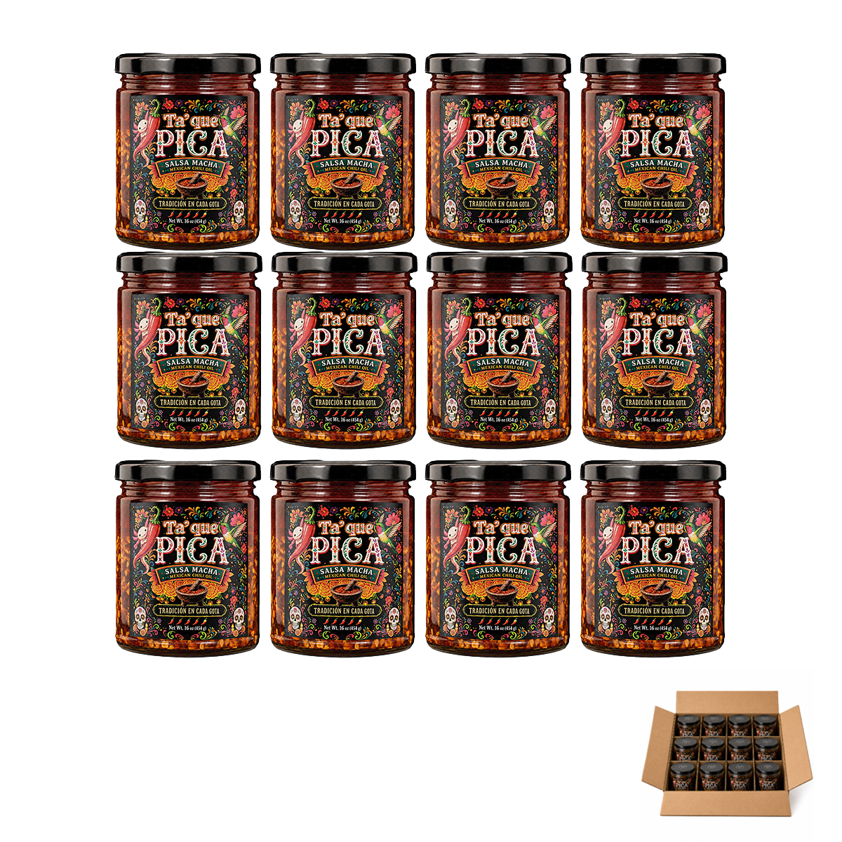 Ta' Que Pica Salsa Macha | Authentic Mexican Chili Oil | Case of 12