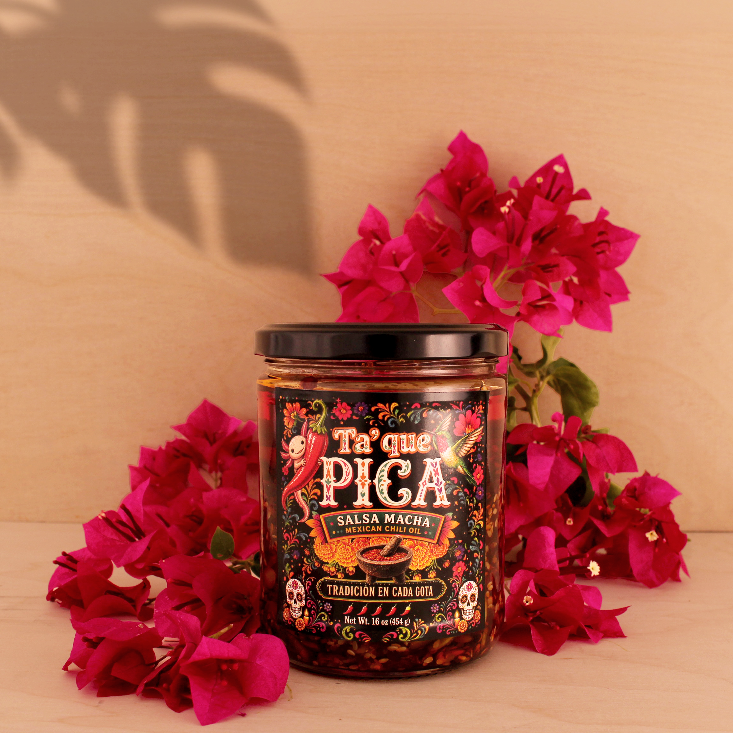 TA' QUE PICA Salsa Macha | Authentic Mexican Chili Oil | 16 oz (454 g)