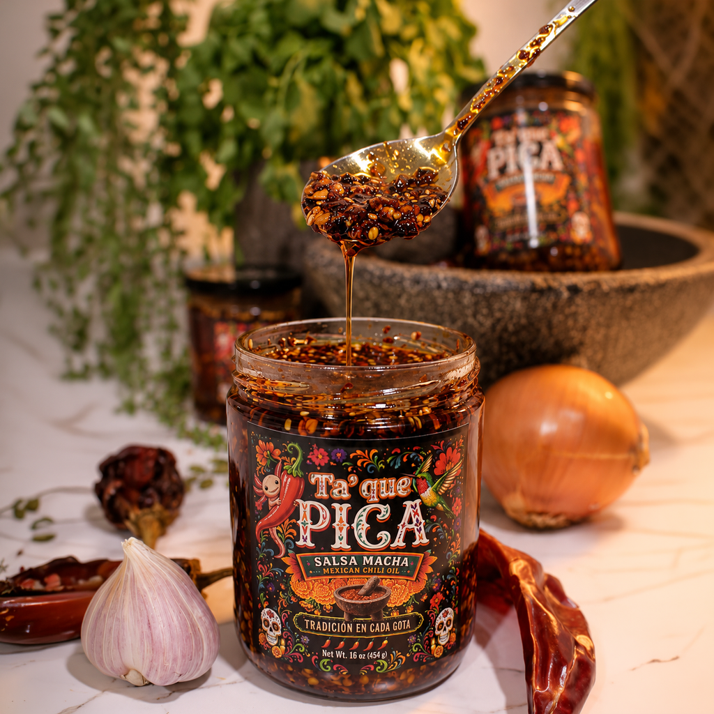 TA' QUE PICA Salsa Macha | Authentic Mexican Chili Oil | 16 oz (454 g)